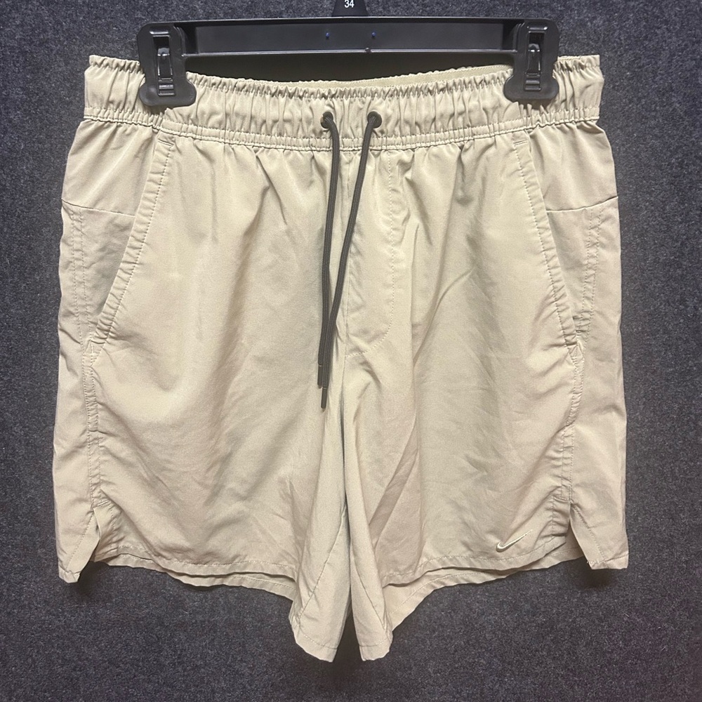 Nike Dri-FIT Running Shorts w/ Built-In Liner Tan Beige Men’s Medium